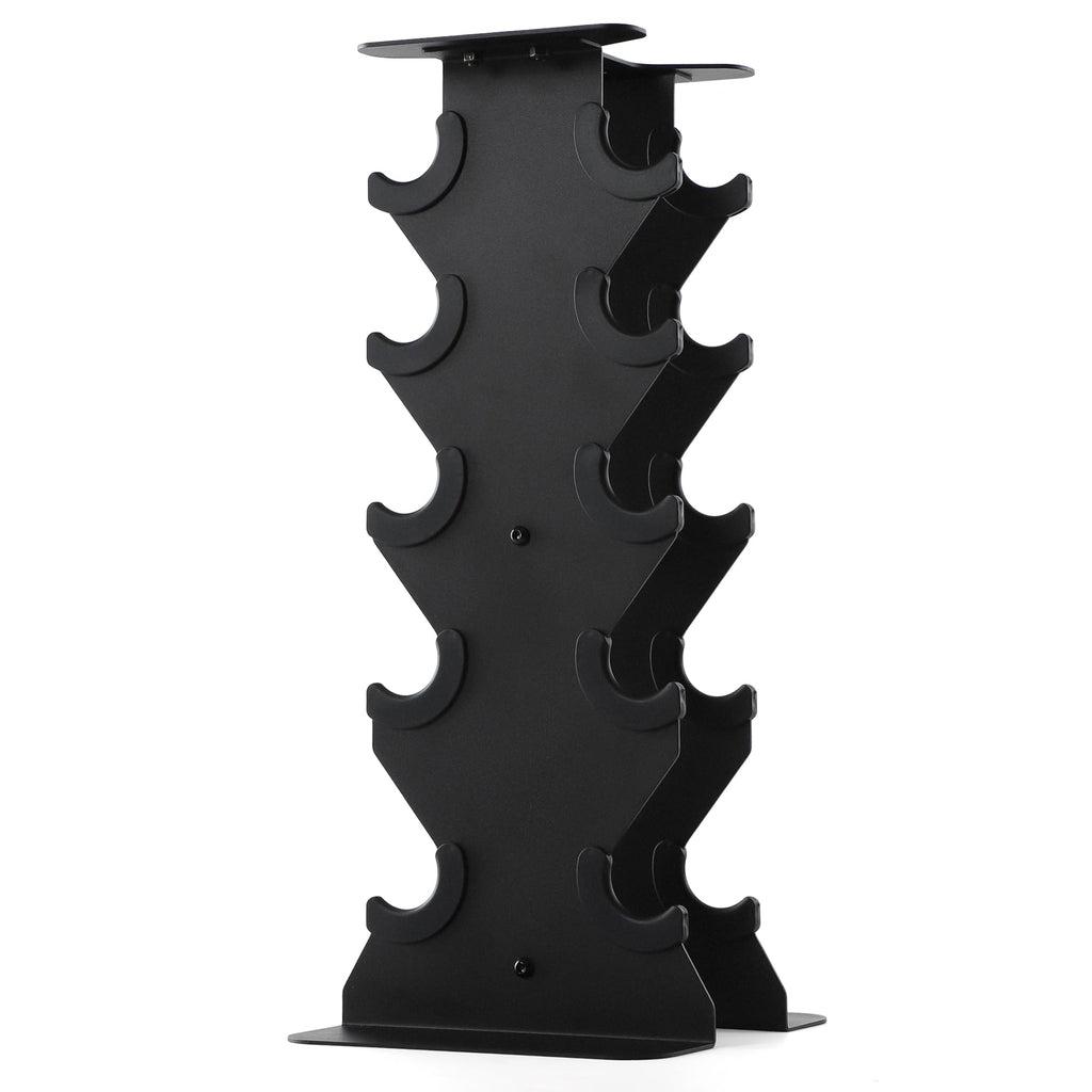 PhysKcal 5-Tier Vertical Dumbbell Rack | Steel Weight Storage Stand