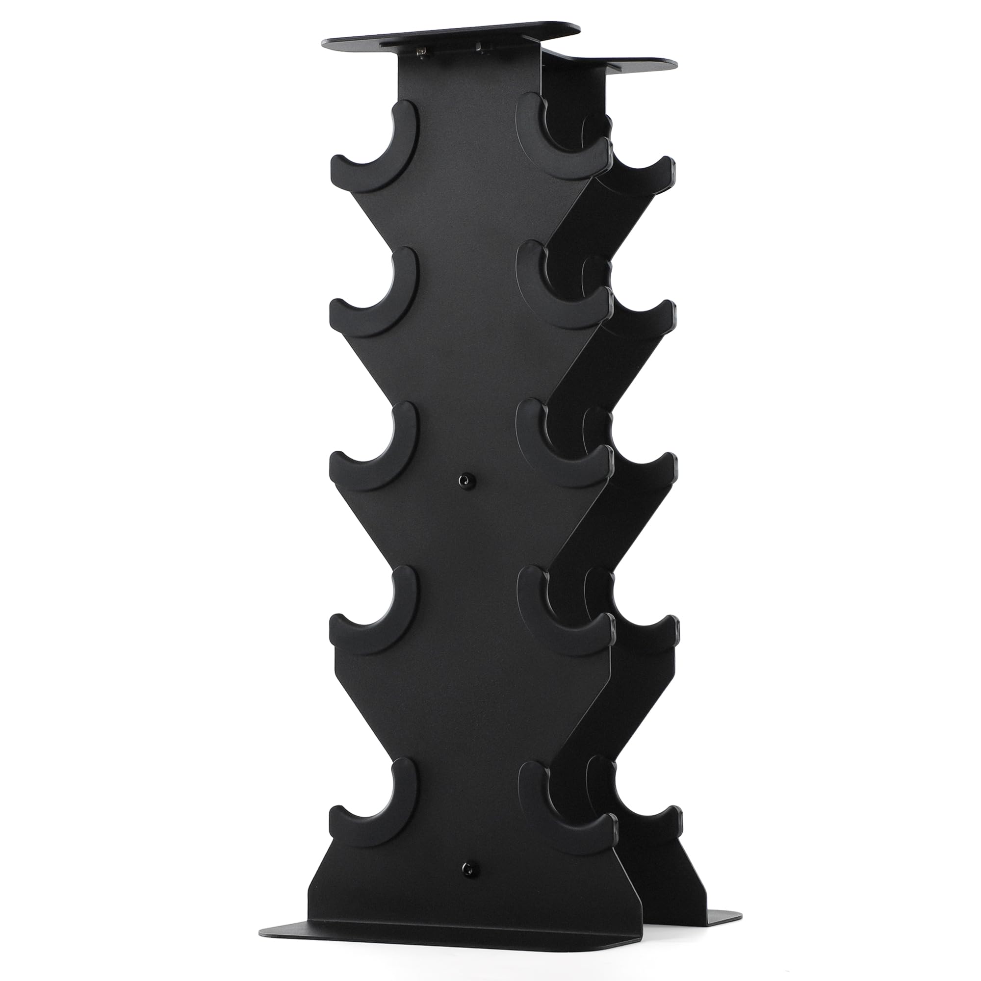 PhysKcal 5-Tier Vertical Dumbbell Rack | Steel Weight Storage Stand