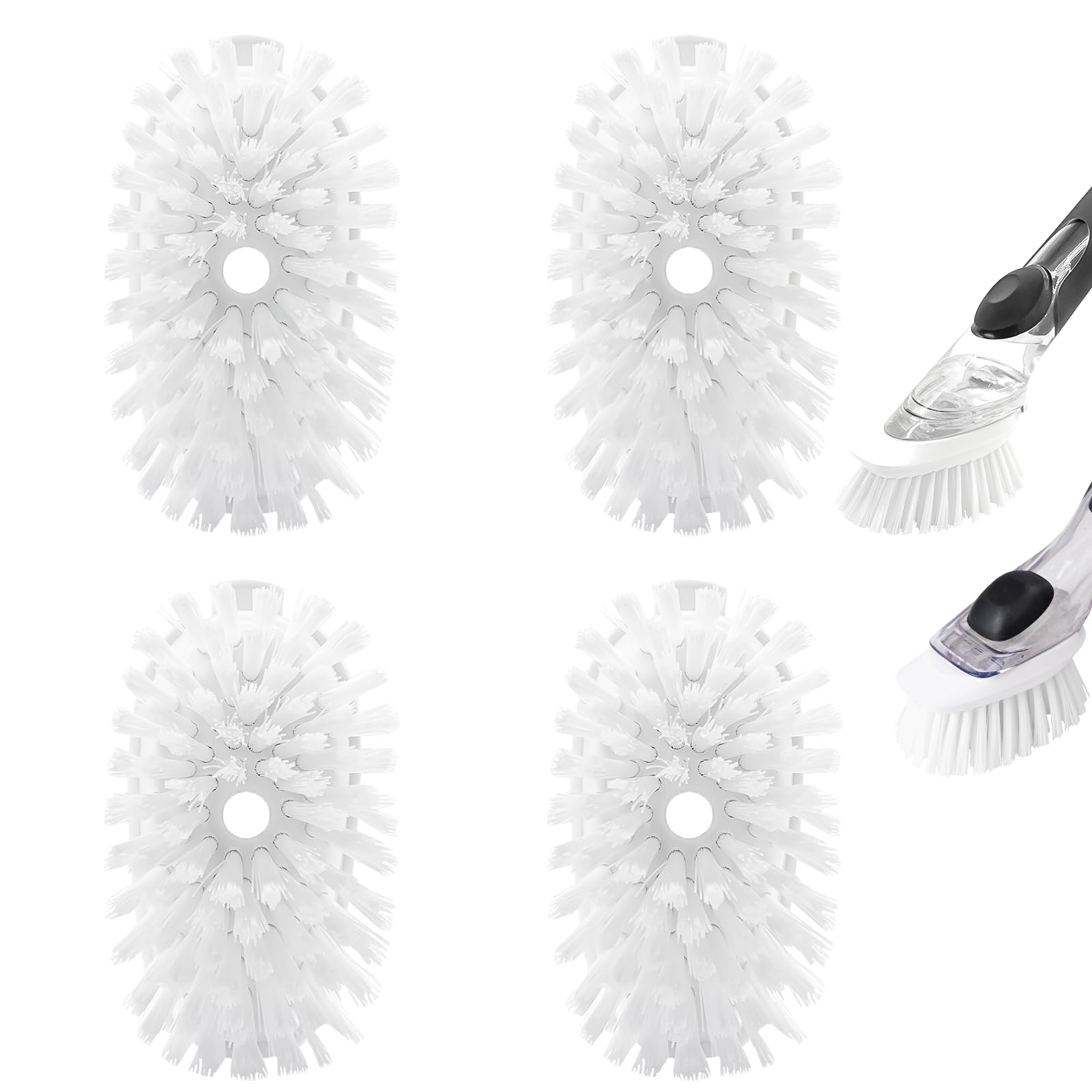 Jolof Store Dish Brush Refills for OXO - 4 Pack Nylon Scrub Heads
