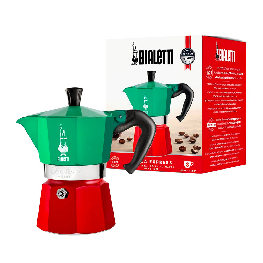 Bialetti Moka Express Italia 3-Cup Stovetop Espresso Maker - Aluminum
