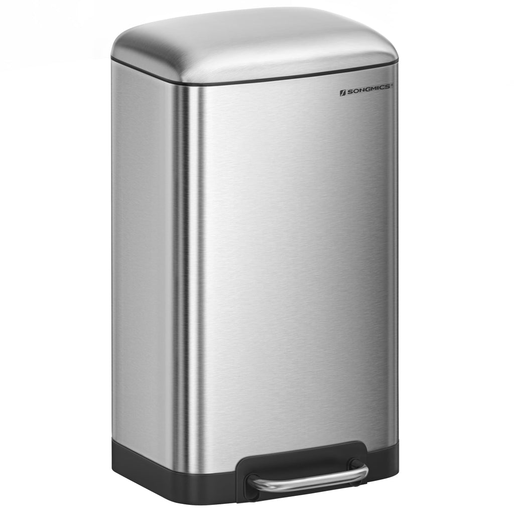 SONGMICS 30L Steel Pedal Trash Can | Soft Close Kitchen Rubbish Bin