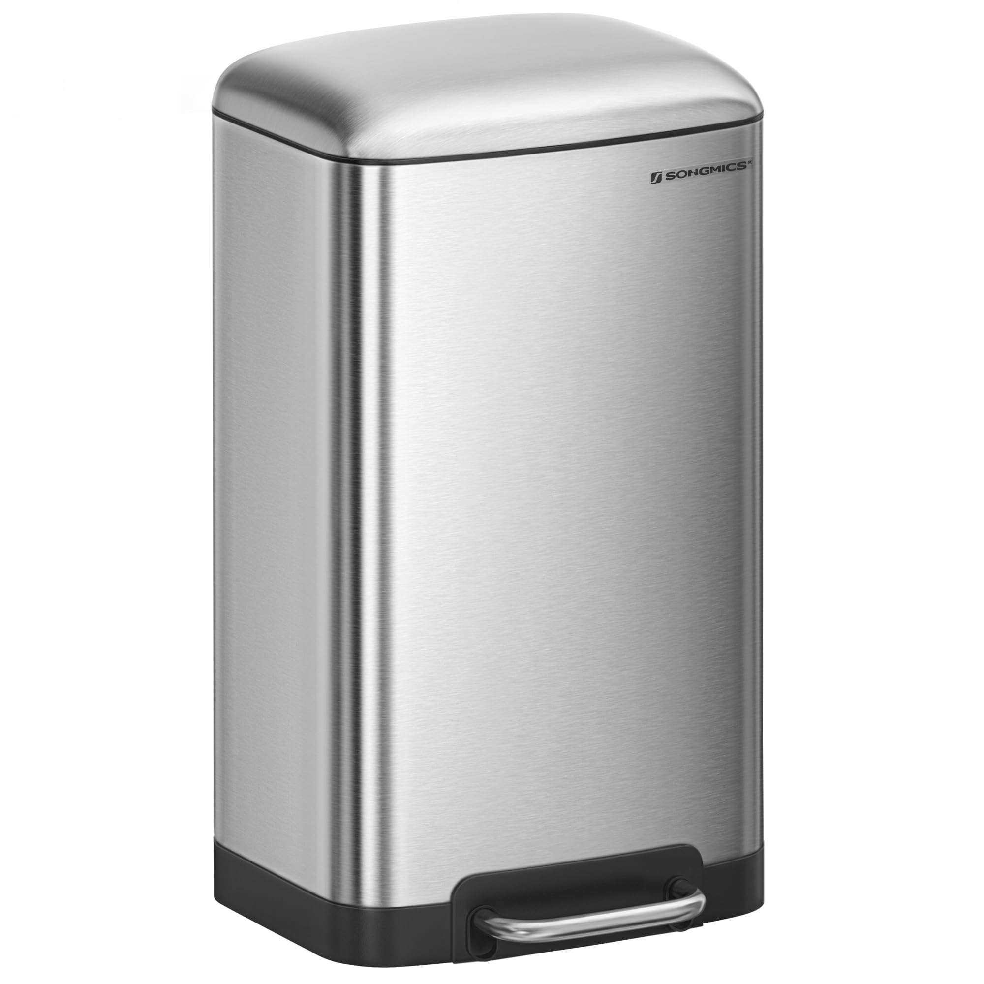 SONGMICS 30L Steel Pedal Trash Can | Soft Close Kitchen Rubbish Bin