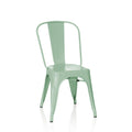 hjh OFFICE Vantaggio Bistro Chair – Industrial Stackable Metal Green