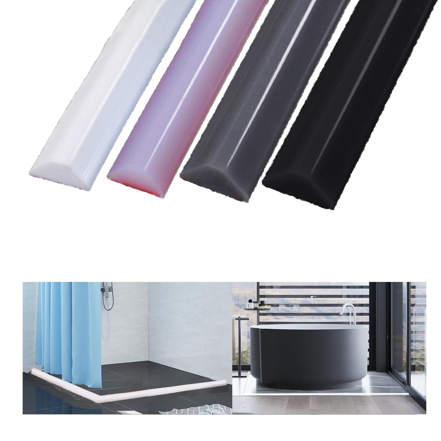 Jolof Store 200cm Silicone Shower Water Barrier – Wet Room Floor Seal