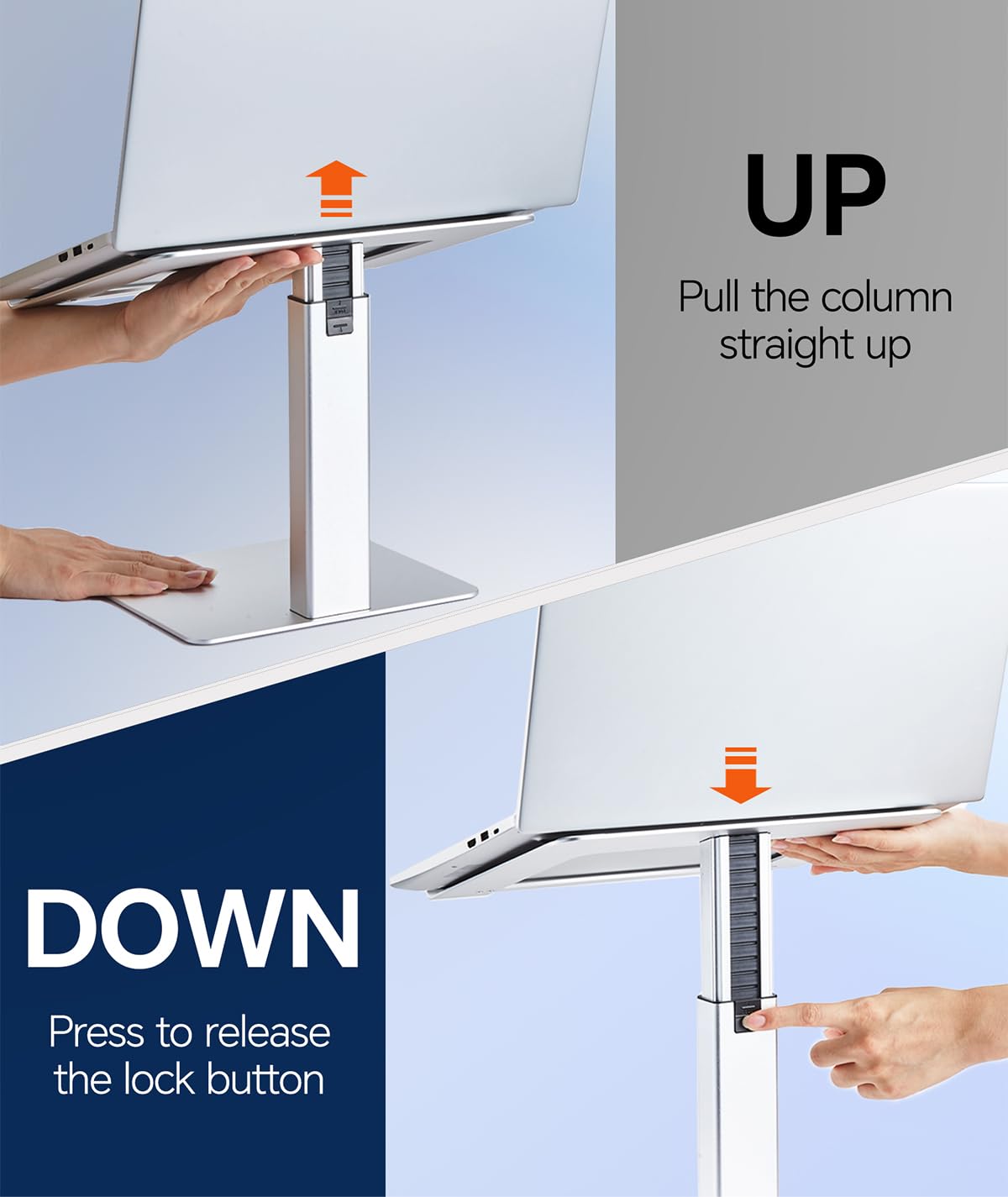 supamir Adjustable Laptop Stand - Aluminium Standing Desk Riser for 13-16.5"