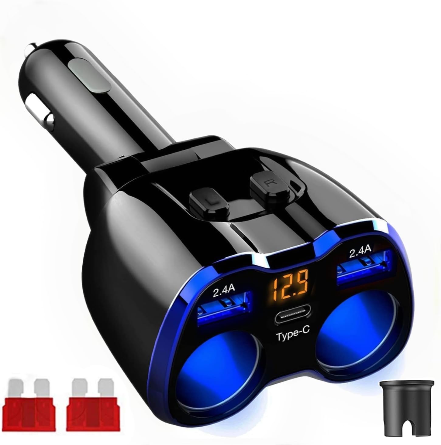 120W Car Charger – 12V/24V Power Adapter with USB-C