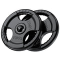 PhysKcal Olympic Weight Plates 10kg Pair | Rubber Coated Tri-Grip Discs