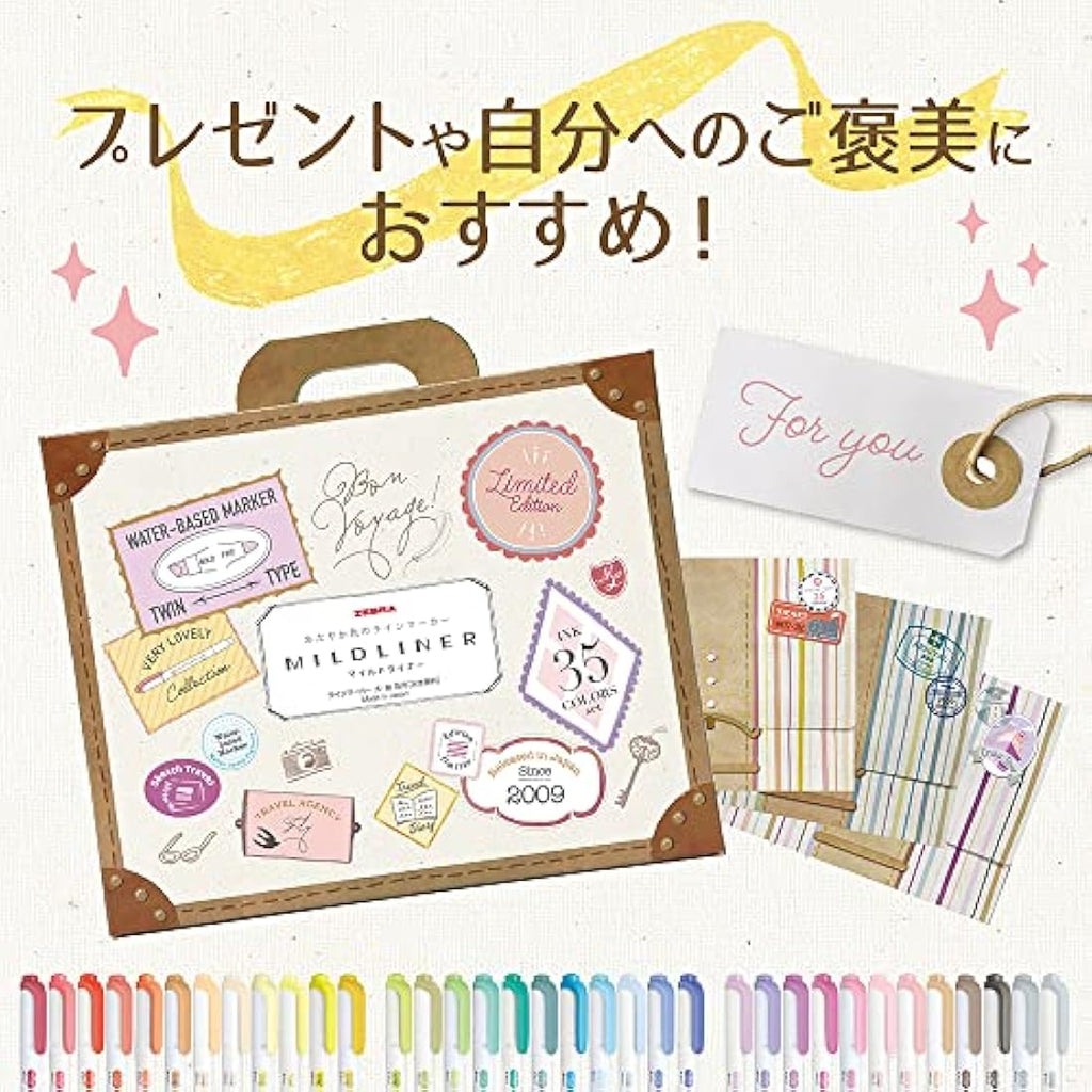 Zebra Mildliner Dual Tip Highlighter Set - 35 Color Gift Box WKT7-35C