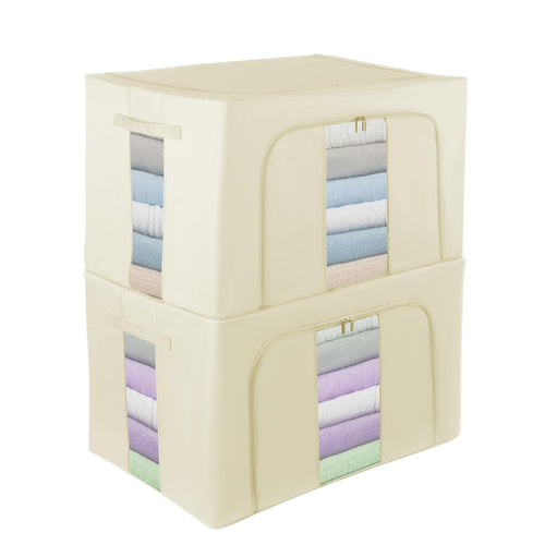 Jolof Store 2-Pack Stackable Closet Organizers – Foldable Oxford Storage Bins