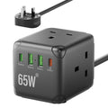 Jolof Store 3-Way Cube Extension Lead with 65W USB-C PD - 1.5M