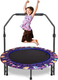 36" Kids Mini Trampoline with Adjustable Handle – Purple