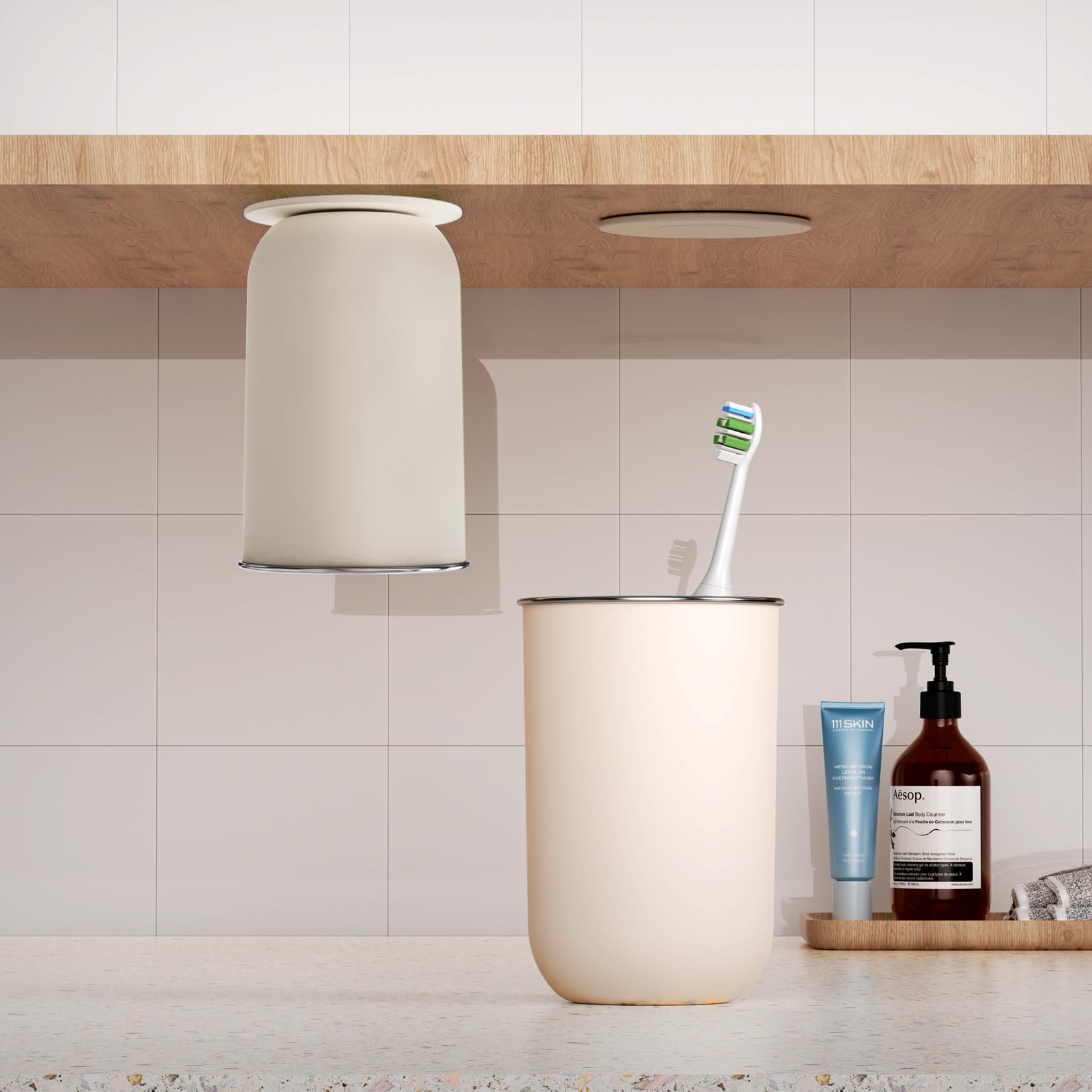 MENGCOOL Magnetic Toothbrush Holder | 304 Stainless Steel Wall Mount