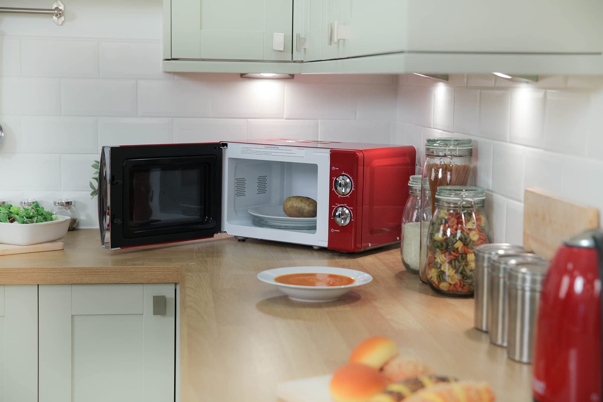 Russell Hobbs RHMM701R 17L 700W Red Solo Manual Microwave Oven