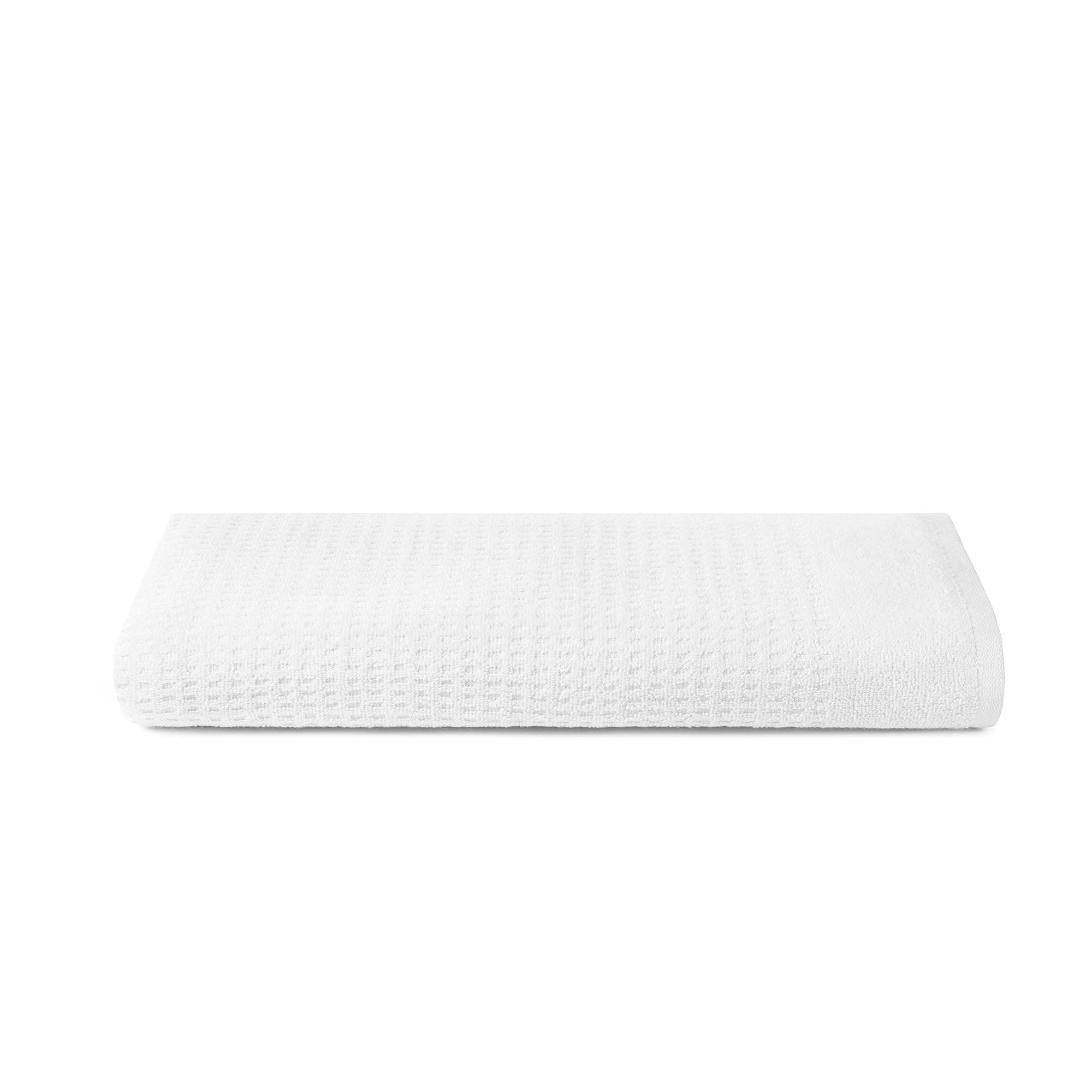 OSAMA Sweet Home Waffle Bath Towel – Pure Cotton Zero Twist, White