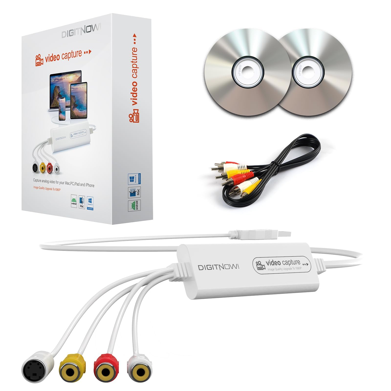 VHS to Digital Converter | USB Video Capture Card for PC & Mac