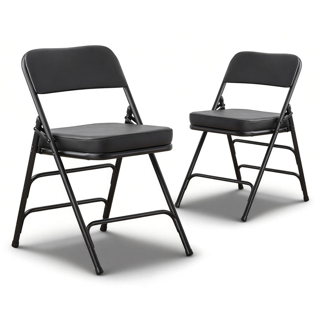 CHAIRABLE Padded Folding Chairs with Thick Cushion, 2 Pack Black - image 1