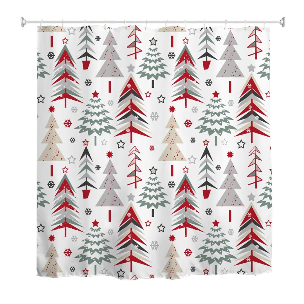 Christmas Tree Shower Curtain | Waterproof Polyester – 72x72"