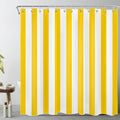 Yellow and White Striped Shower Curtain | Waterproof Polyester