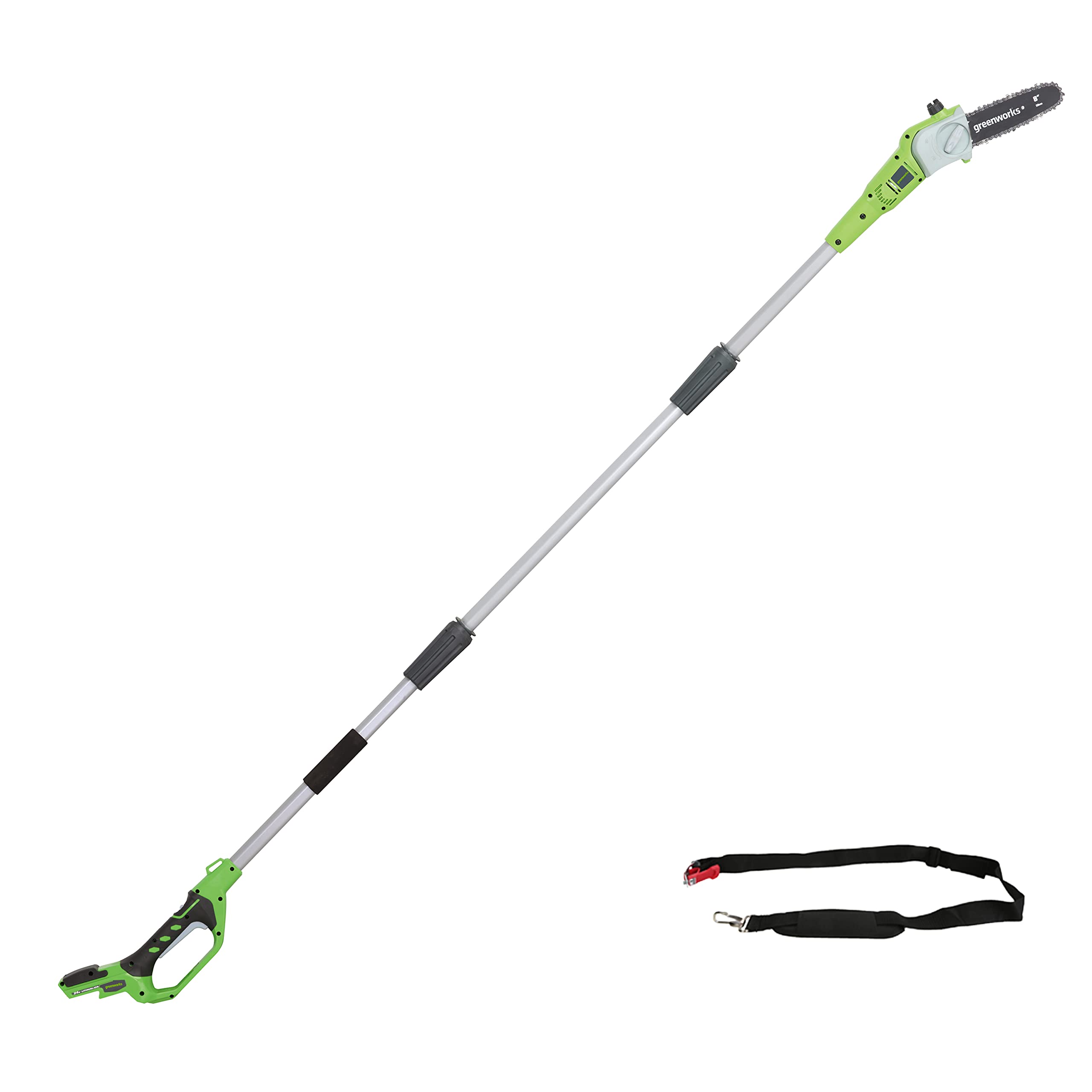 Greenworks G24PS20 24V Cordless Pole Saw | 20cm Bar & 2.6m Reach