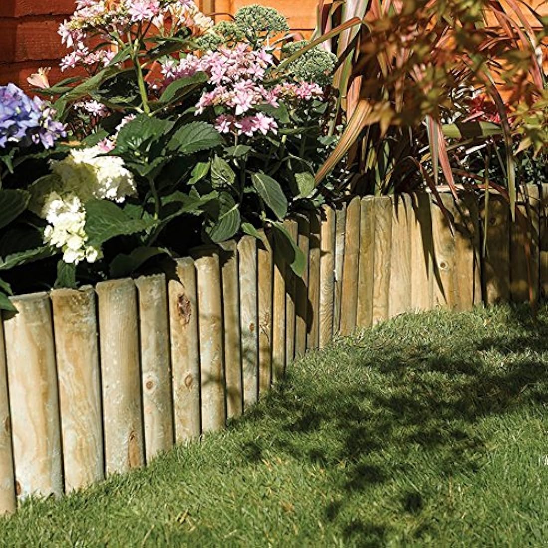 Rowlinson Spiked Timber Garden Border Roll - Pressure Treated (Pack of 4)