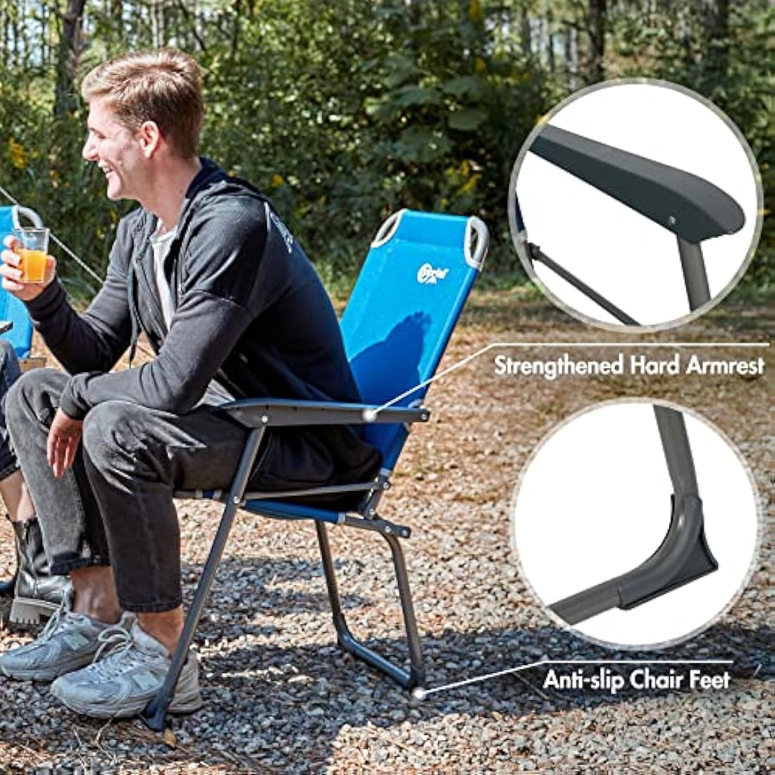 Portal Lightweight Folding Camping Chair – Portable High Back Garden Seat