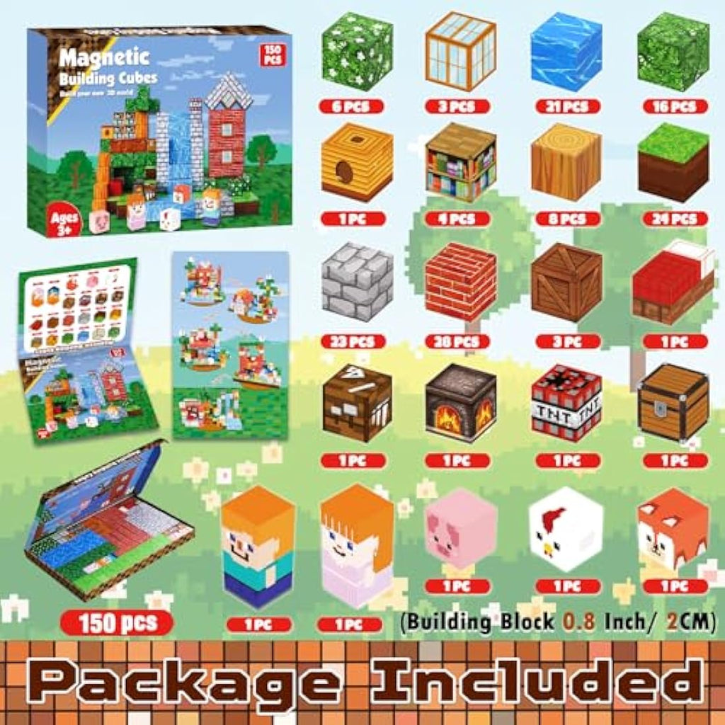 Goody King 150PCS Magnetic Building Blocks – STEM Montessori Toy Cube