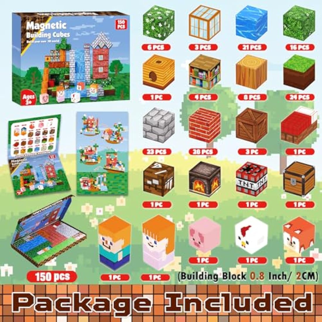 Goody King 150PCS Magnetic Building Blocks – STEM Montessori Toy Cube