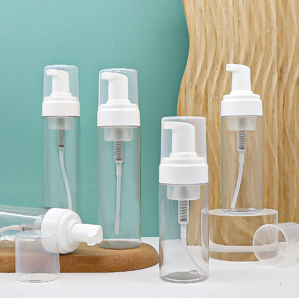 2PCS 100ML/3.4Oz Refillable Empty Plastic Foam Foamer Dispenser Pump Bottles Cosmetics Lotion Makeup Shampoo Facial Cleanser Liquid Soap Dish Foaming - image 4