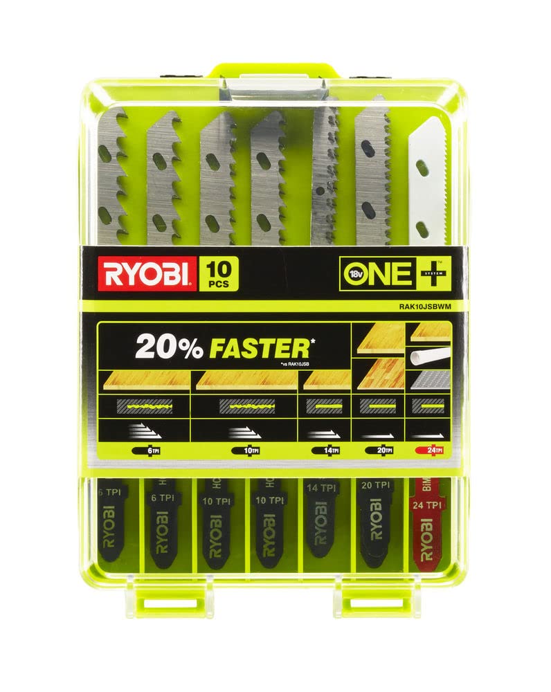 Ryobi RAK10JSBWM Jigsaw Blade Set – 10 Piece Wood & Metal Cutting Kit