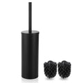 Jolof Store Toilet Brush and Holder | Stainless Steel Base, Black