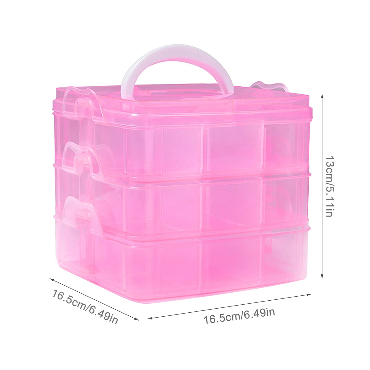 SacJkt Craft Storage Box, Compartments Divider Organizer Pink - image 2