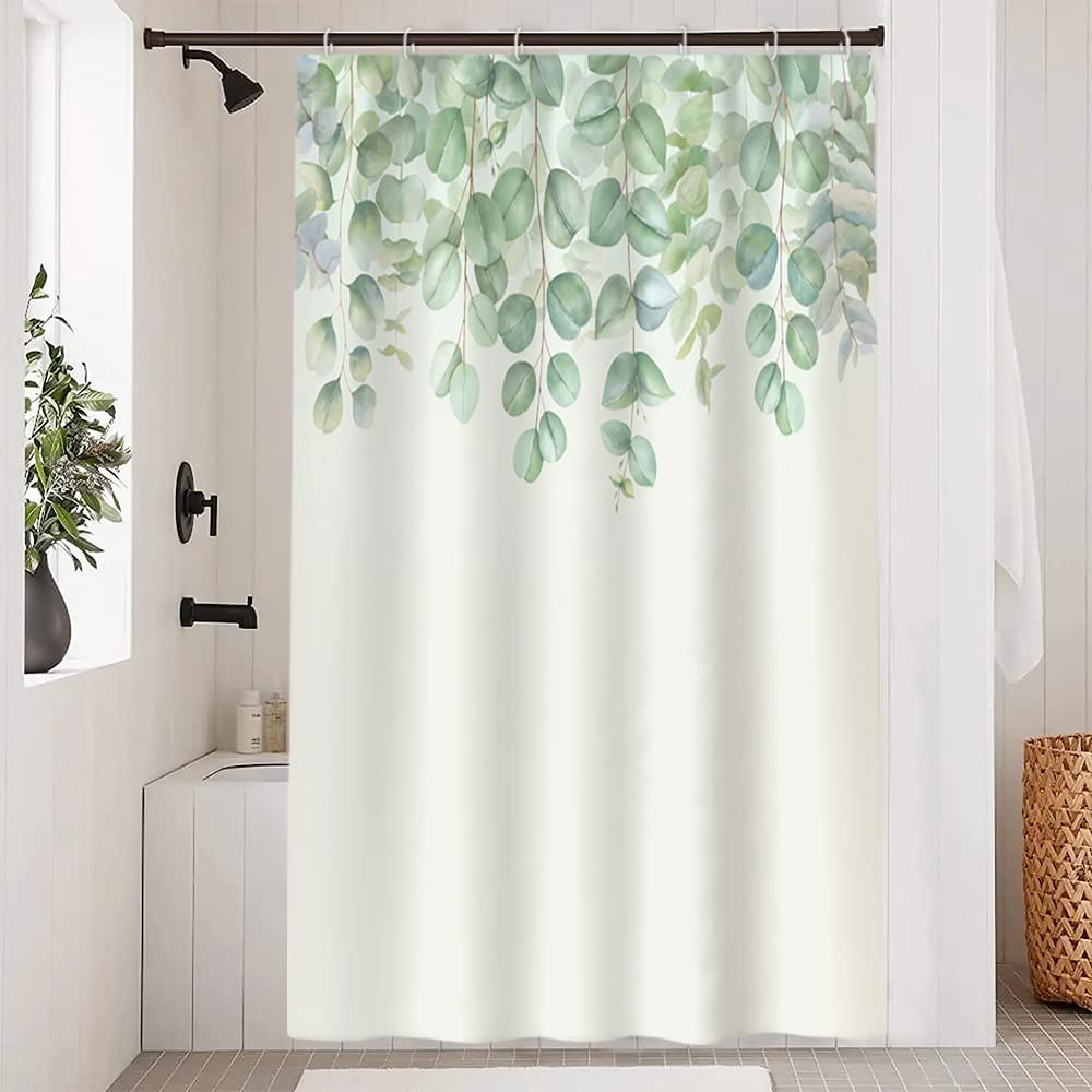 Uiiooazy Green Eucalyptus Shower Curtain | Waterproof Polyester Fabric