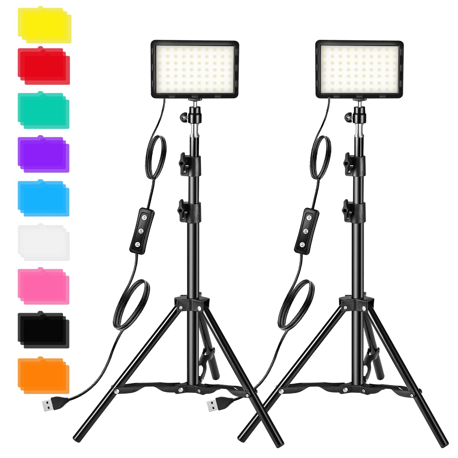 LED Studio Video Lighting Kit with 9 Color Filters