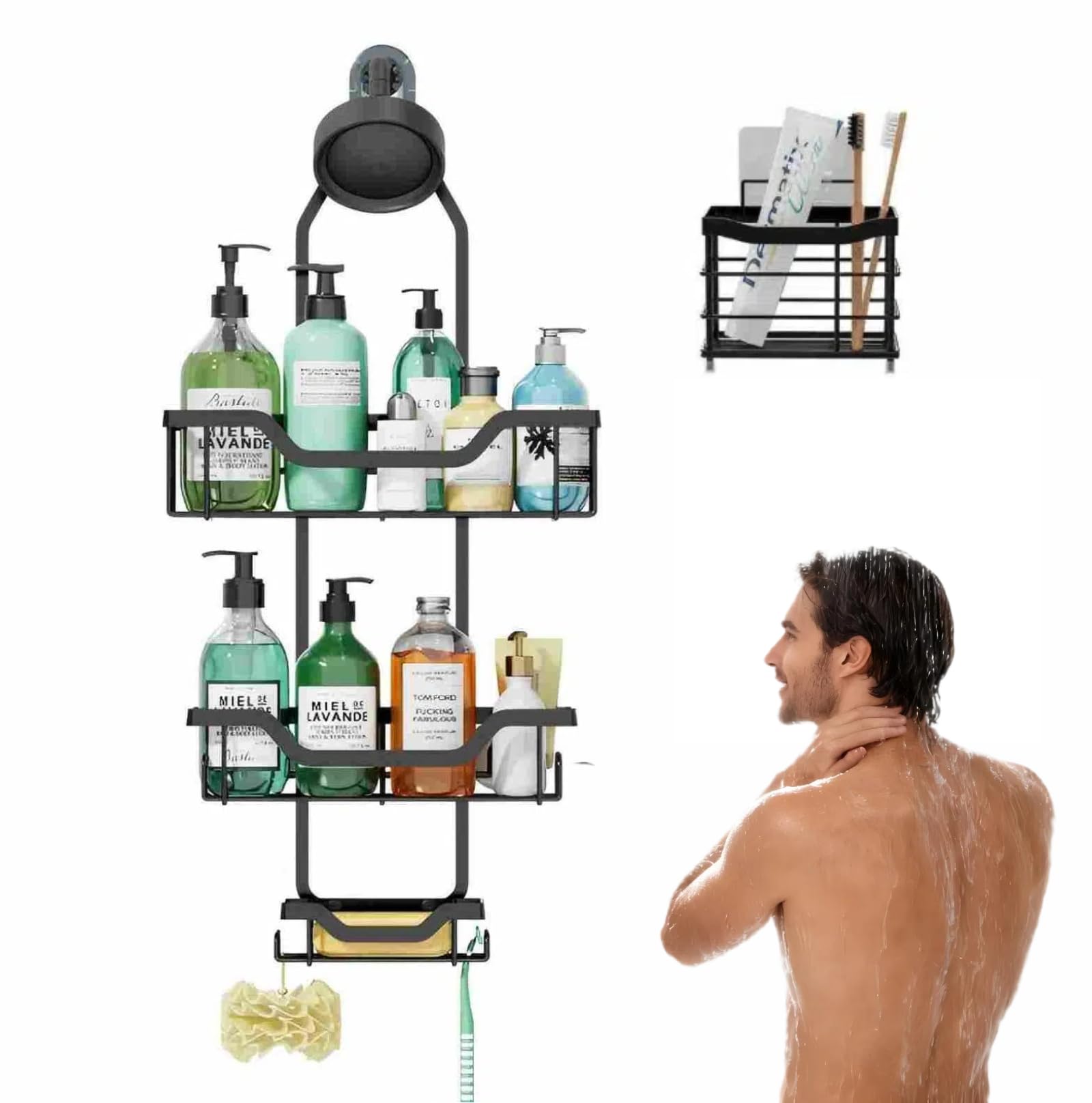 Hanging Shower Caddy – Rustproof 4-Tier Organizer with Hooks