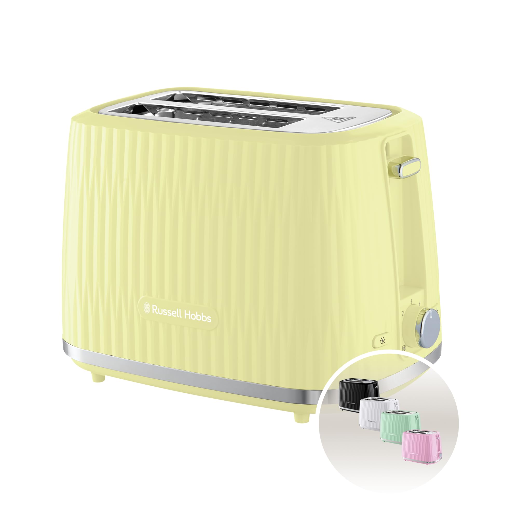 Russell Hobbs Eden 2-Slice Toaster | 800W Lemon Kitchen Appliance