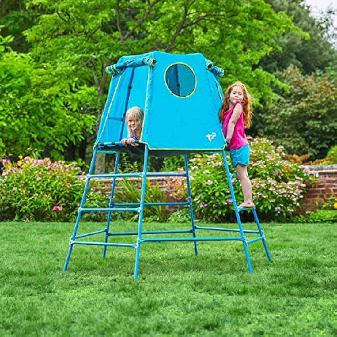 TP Toys Explorer Metal Climbing Frame with Platform & Den - Blue
