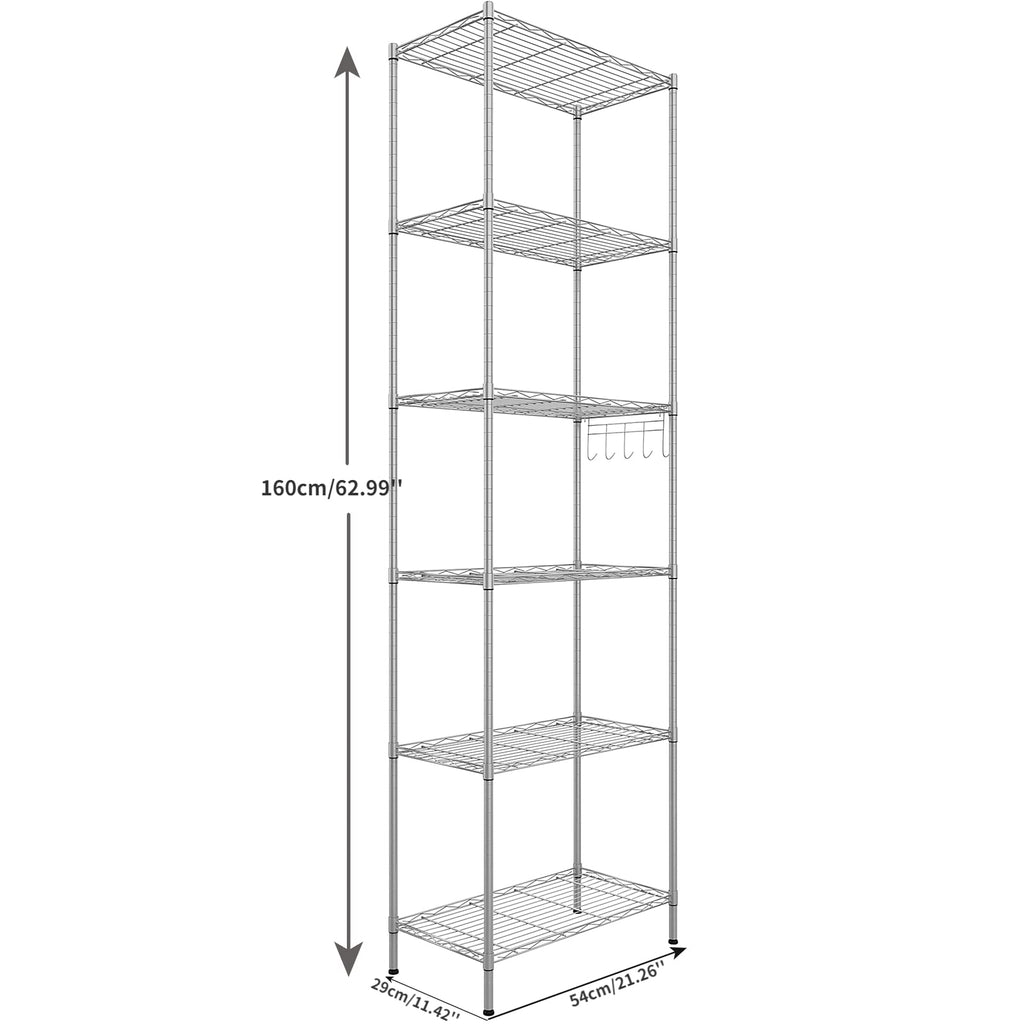 6-Tier Wire Shelving Unit | Heavy Duty Metal Storage Rack
