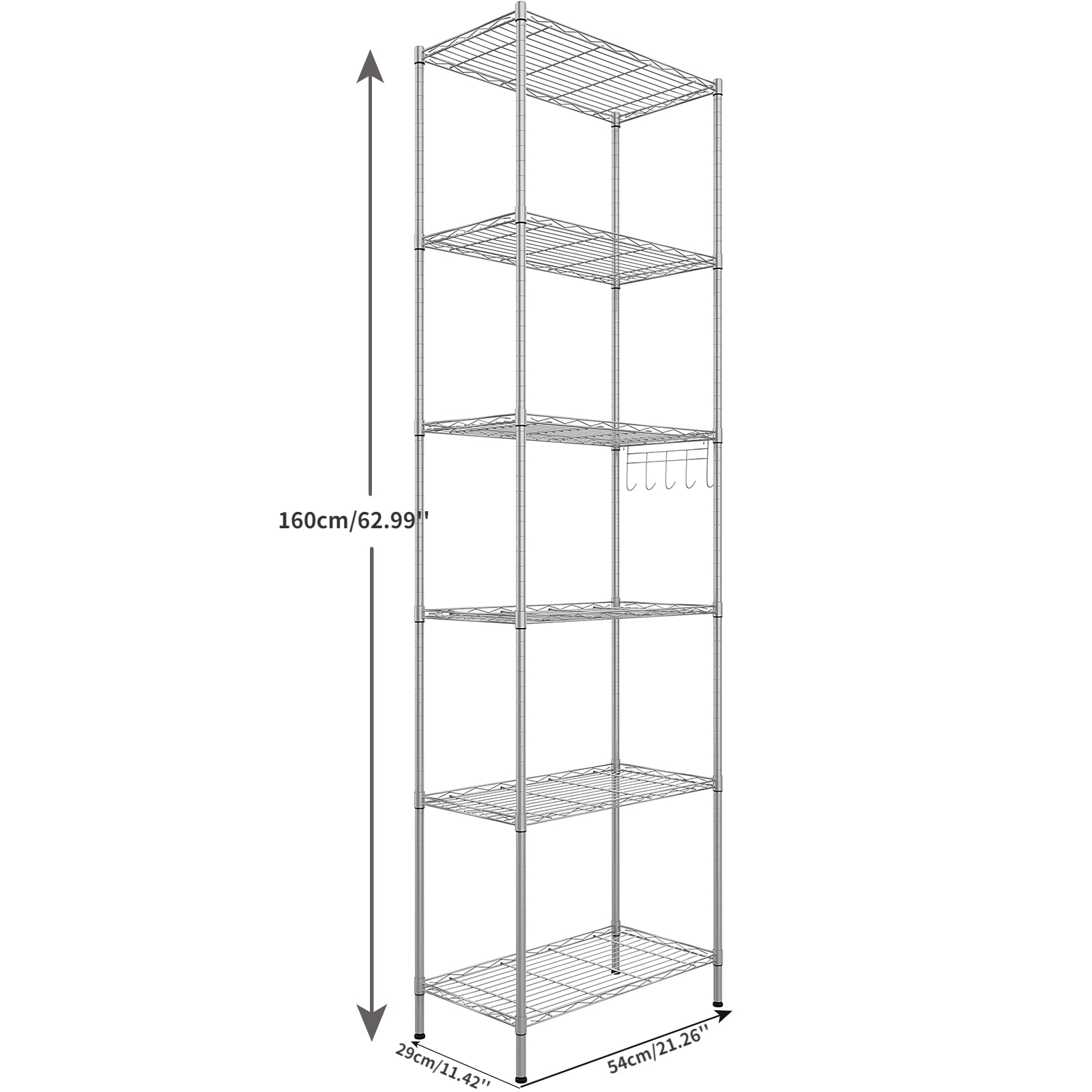 6-Tier Wire Shelving Unit | Heavy Duty Metal Storage Rack
