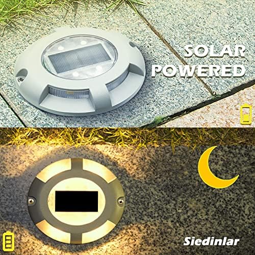 Siedinlar Solar Deck Lights – IP68 Waterproof Ground Lights, 4 Pack