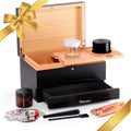 Marvero Large Bamboo Stash Box with Rolling Tray,Black