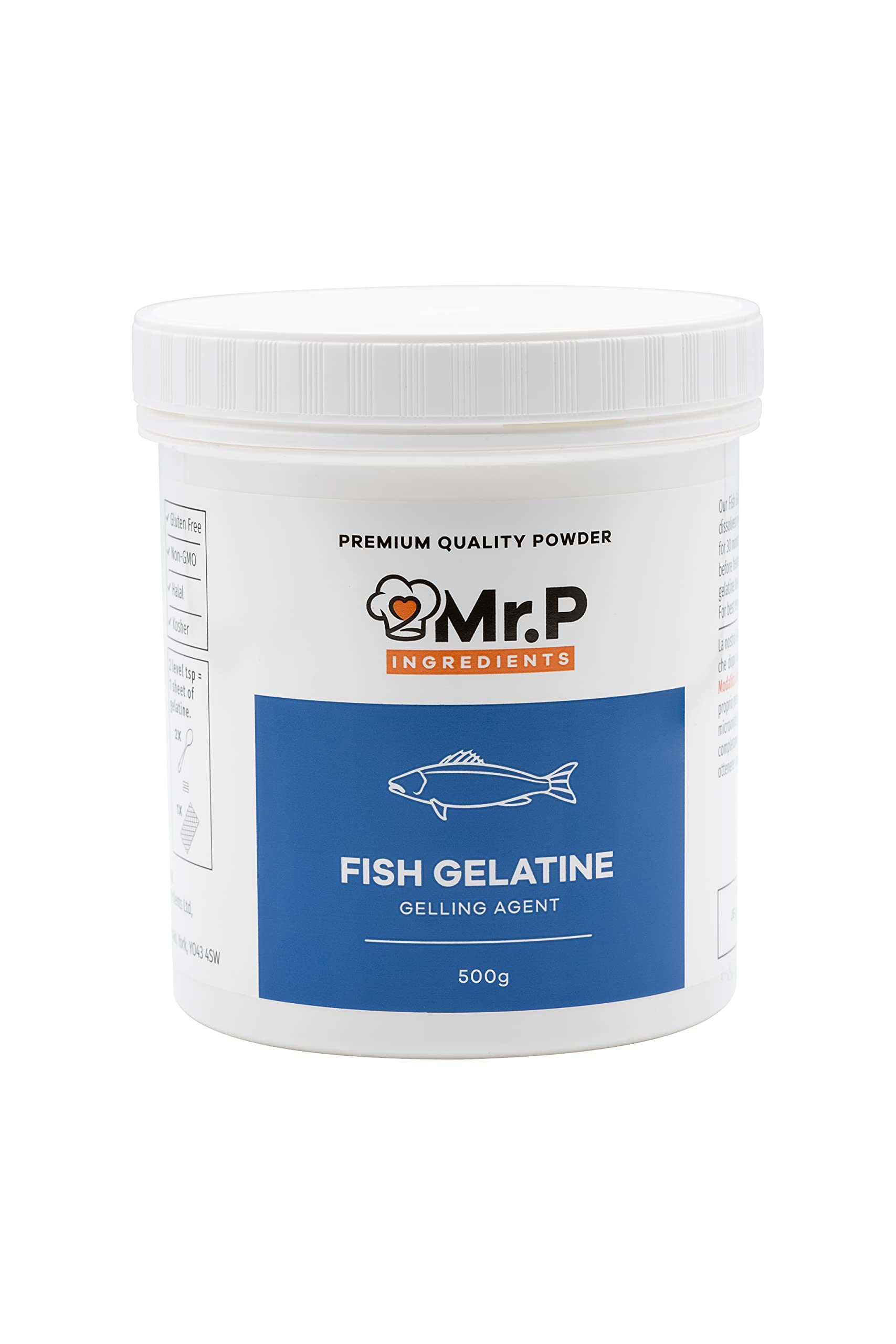 Mr.P Ingredients Fish Gelatine Powder - 160 Bloom - 500g Halal Pot