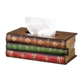 Jolof Store Antique Book Tissue Box Holder – Vintage Wooden Napkin Cover