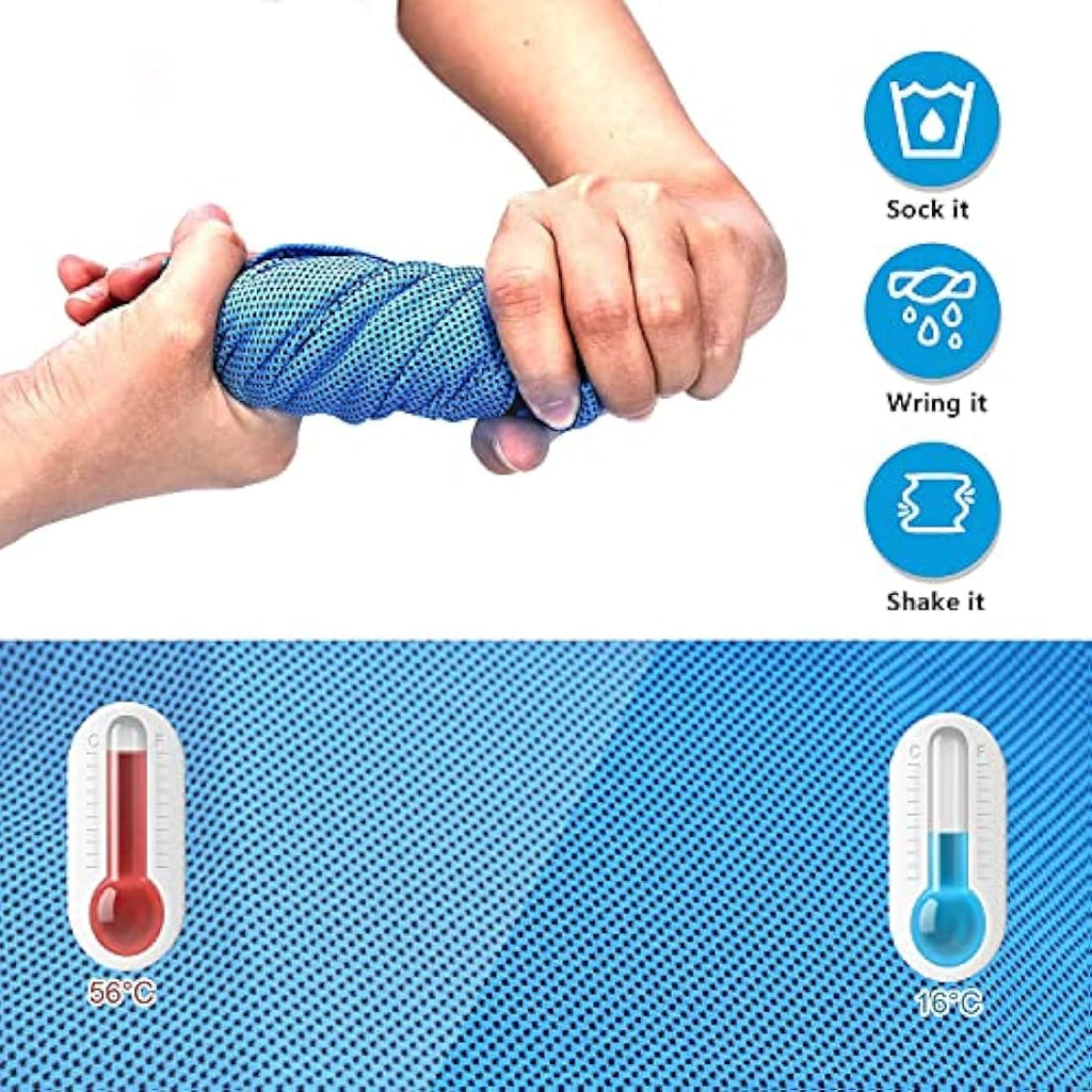 Cooling Towel 4-Pack | 40x12 Microfiber Ice Towels for Gym