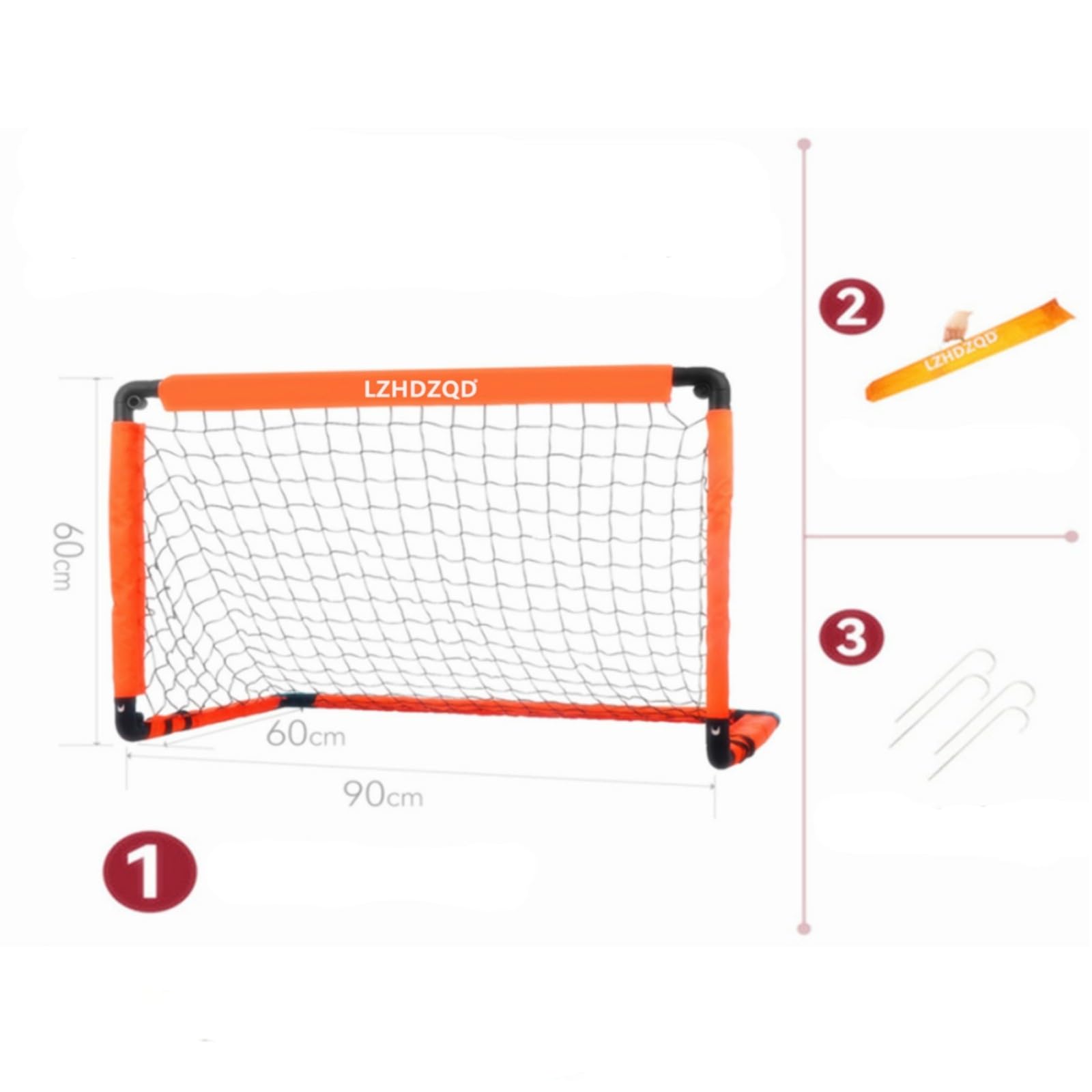 LZHDZQD Kids Football Goal – 3x2FT Portable Foldable Garden Soccer Net