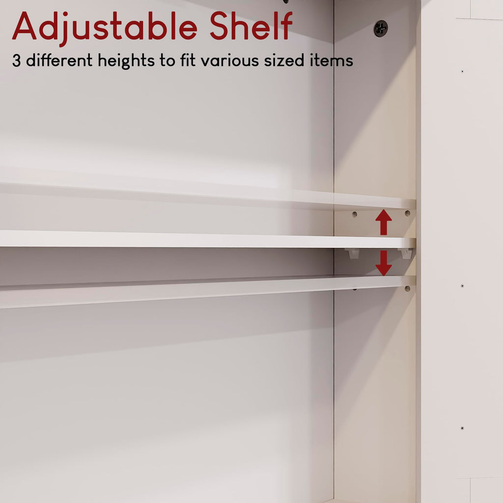 Bath Vida Mirrored Bathroom Cabinet – Double Door Wall Mounted MDF Storage