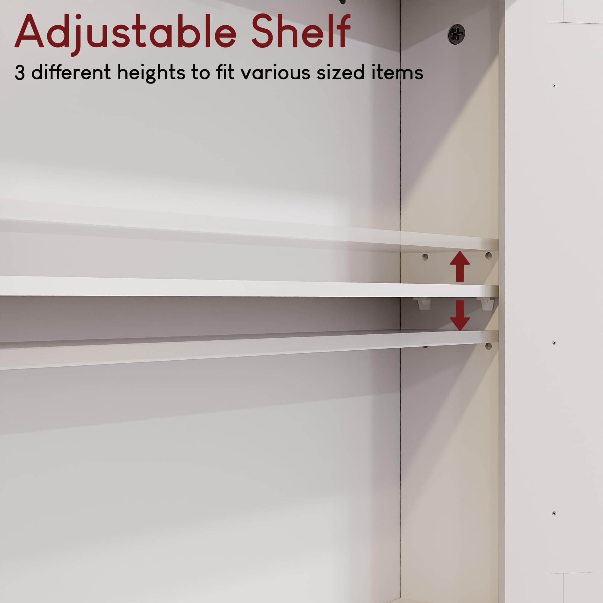 Bath Vida Mirrored Bathroom Cabinet – Double Door Wall Mounted MDF Storage