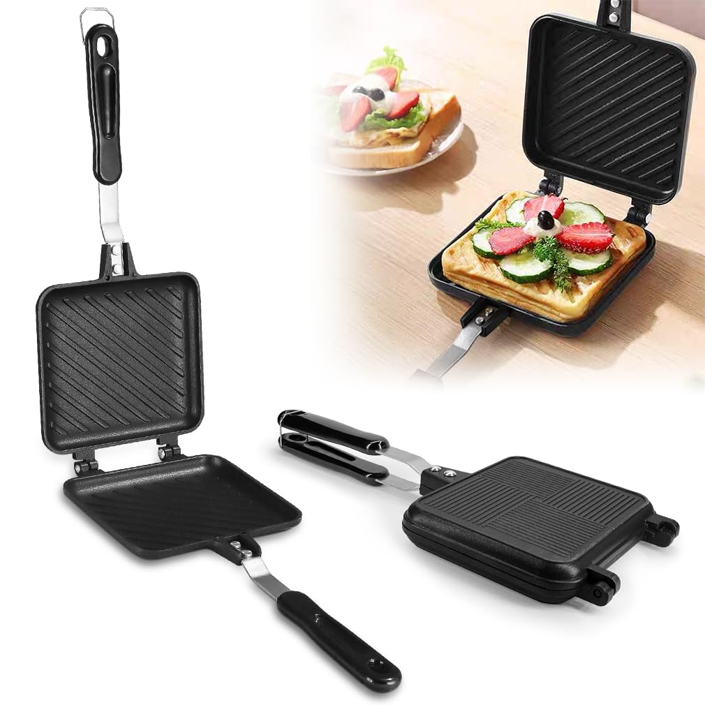 BEYGIH Non-Stick Sandwich Toaster – Double Sided Camping Toastie Maker