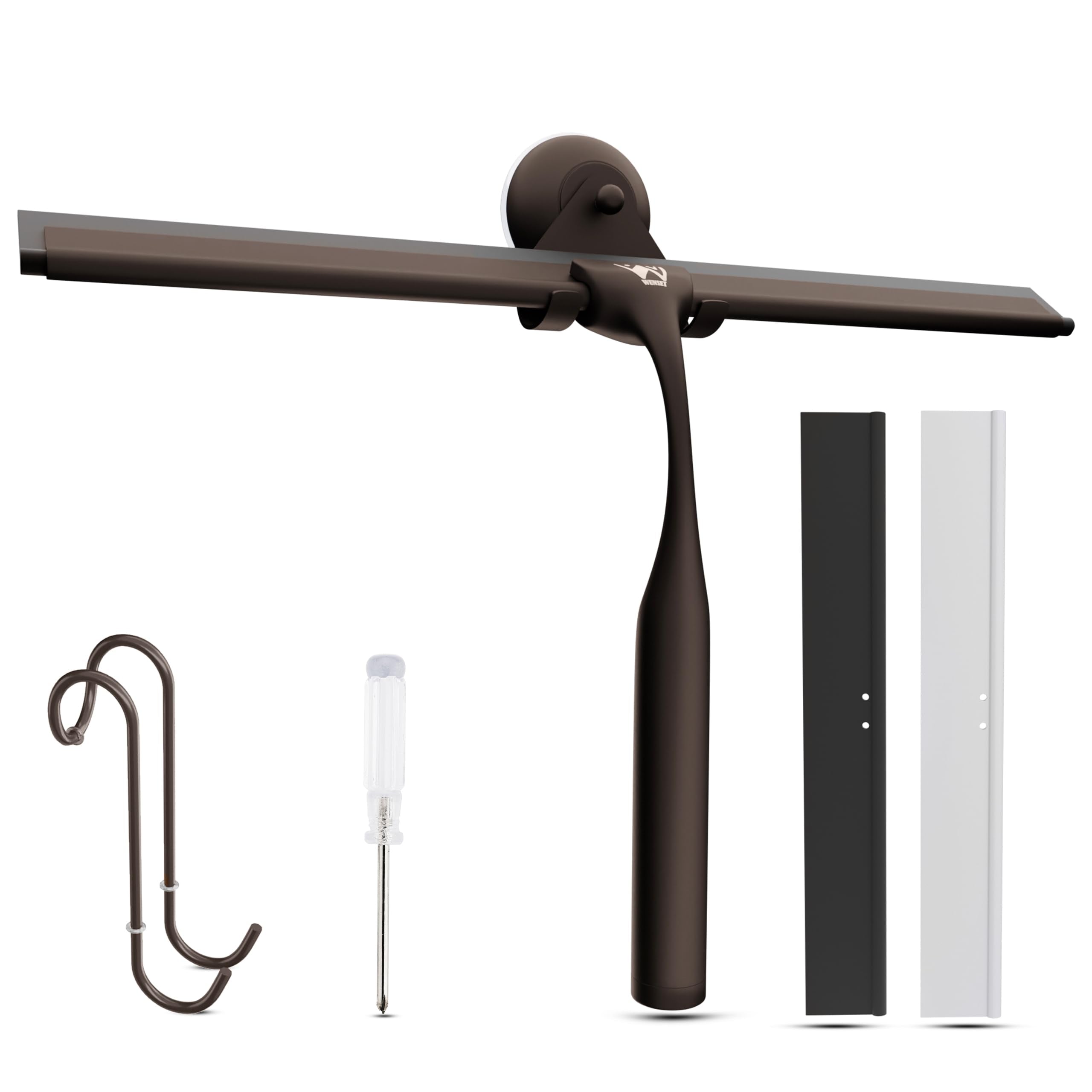 Wunset 25cm Shower Squeegee | 6-Piece Stainless Steel Window Cleaner