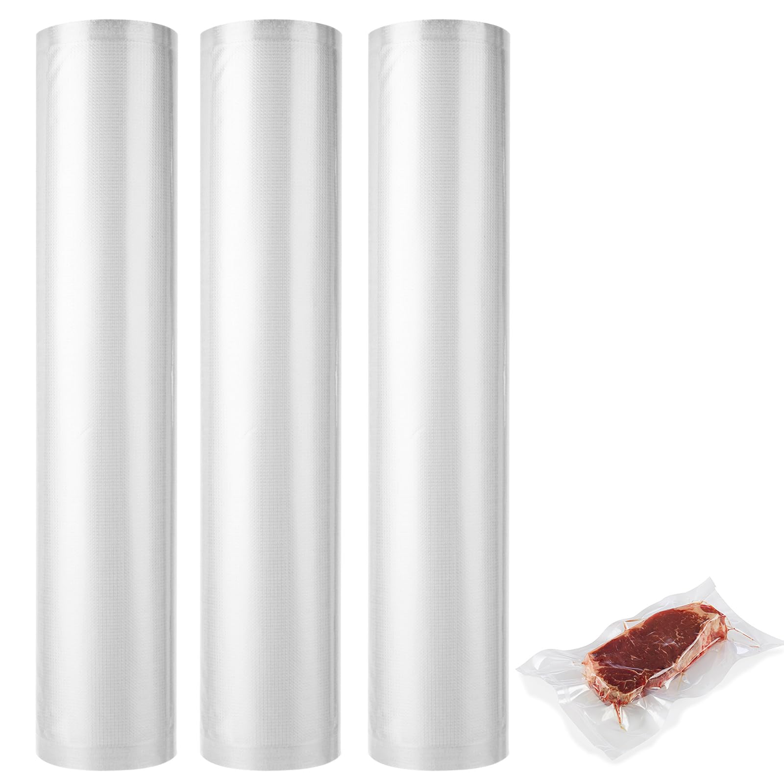 Aselected Vacuum Sealer Bags - 3 Rolls of 30cm x 6m Textured Food Storage