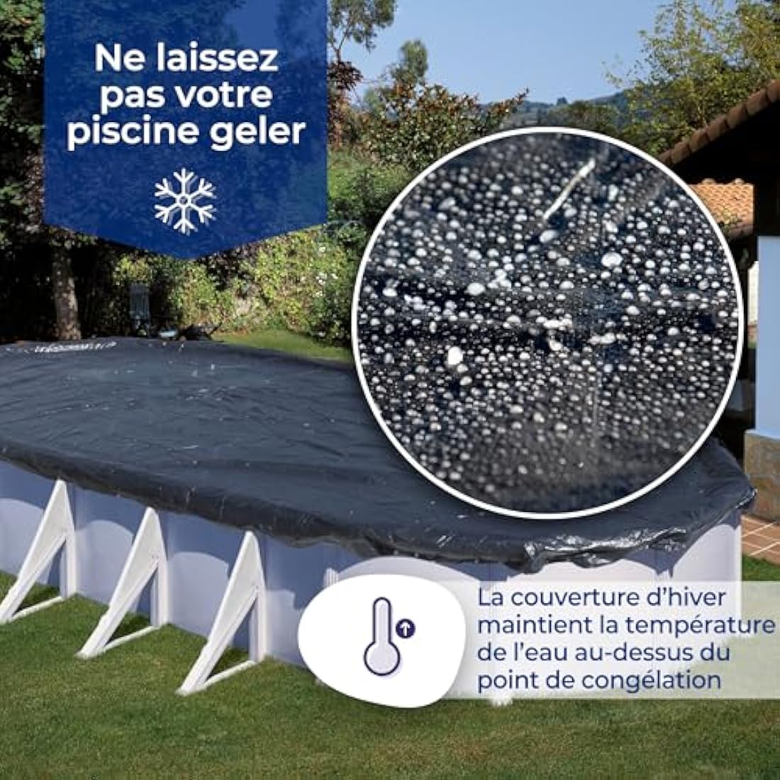 Gre CIPROV Winter Cover for Oval Swimming Pools | 1000 x 550 cm Blue